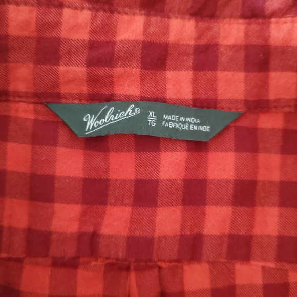 Woolrich soft flannel xl orange red plaid - Picture 5 of 7